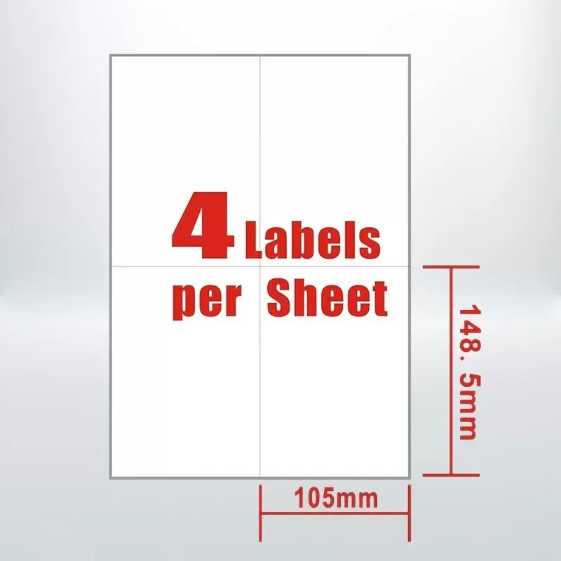 100pcs 4UP A4 Peel &Paste Office Mailing Address Sticker Labels Self Adhesive