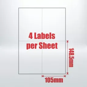 100pcs 4UP A4 Peel &Paste Office Mailing Address Sticker Labels Self Adhesive