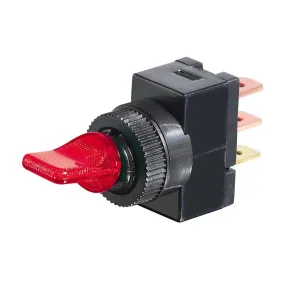 12VDC 3P SPST ON-OFF Illuminated Toggle Switch, 20A - Red