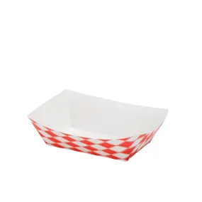 1LB Red Check Paper Food Trays