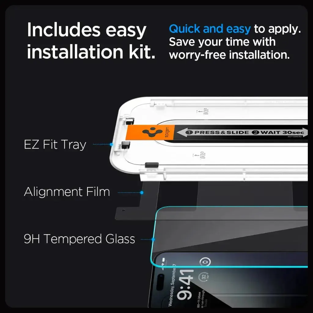[2 Pack] iPhone 15 Pro Max Screen Protector Glas.tR EZ Fit