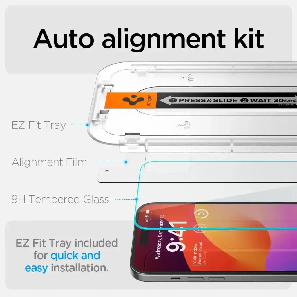 [2 Pack] iPhone 16 / iPhone 15 Screen Protector Glas.tR EZ Fit
