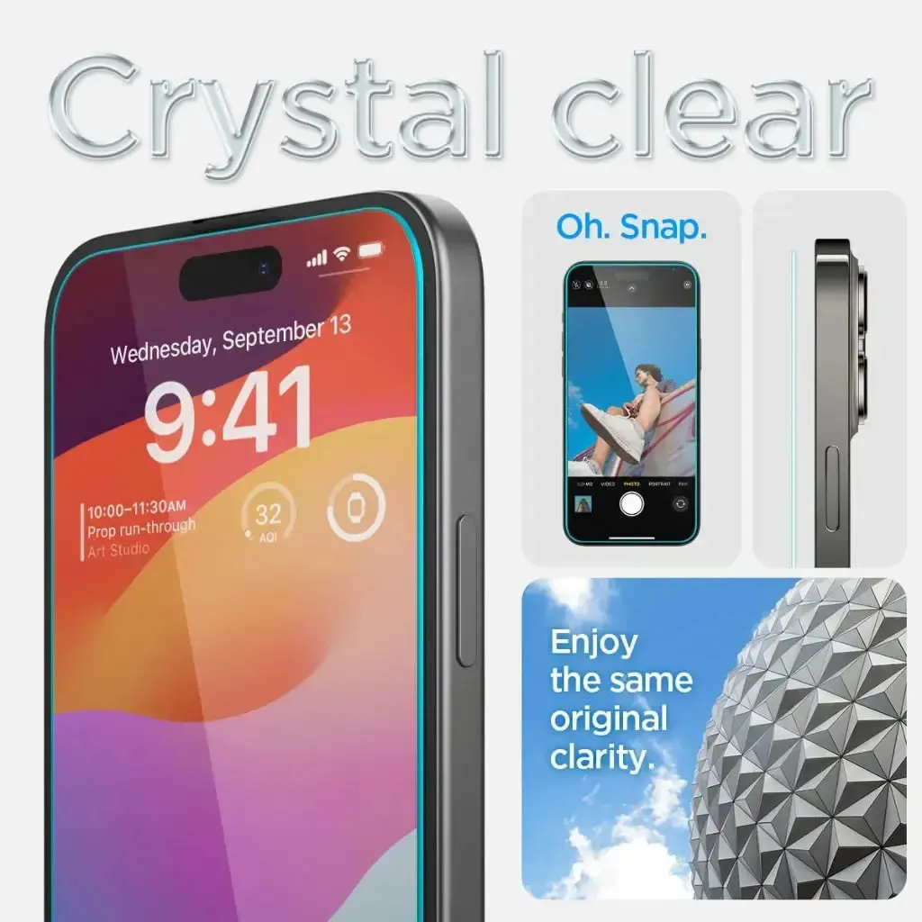 [2 Pack] iPhone 16 / iPhone 15 Screen Protector Glas.tR EZ Fit