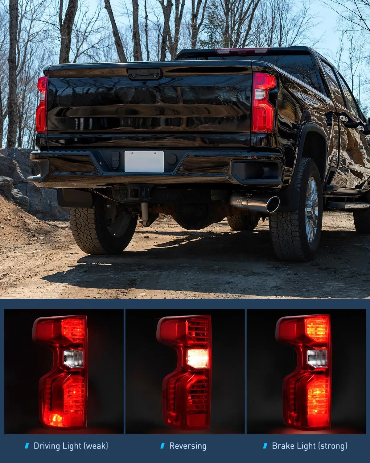 2019-2023 Chevy Silverado 1500 2020-2023 Chevy Silverado 2500HD 3500HD Tail light Assembly Rear Lamp Replacement OE Style Driver Side