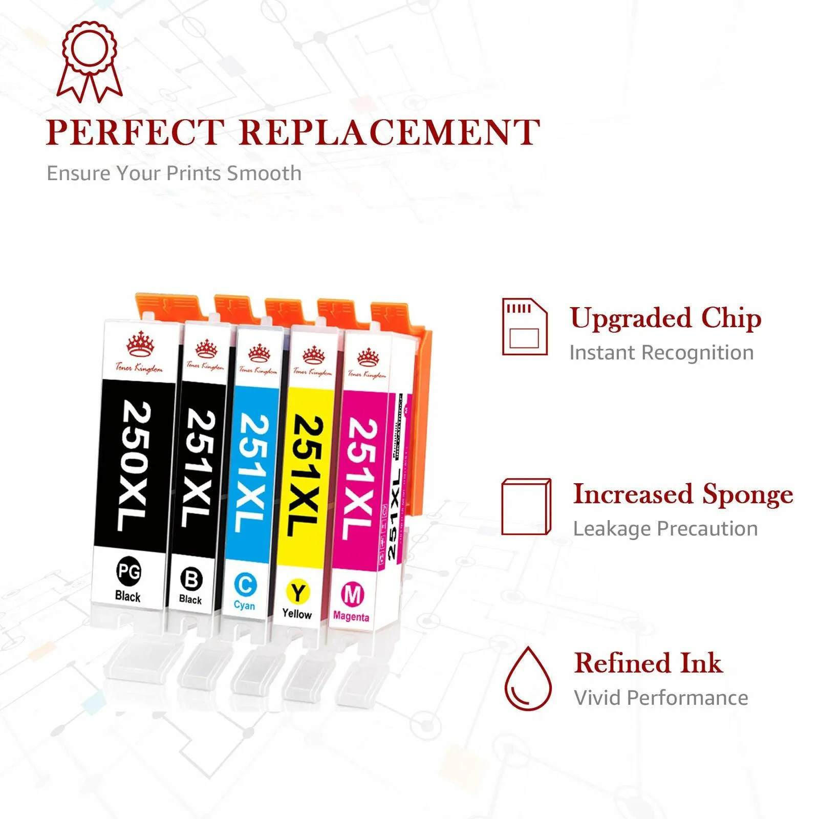 3 Pack Compatible Canon 6432B001 / PGI-250XL High Yield Pigment Black Ink Cartridge