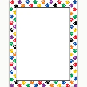 #37097 COLORFUL PAW PRINTS COMPUTER PAPER