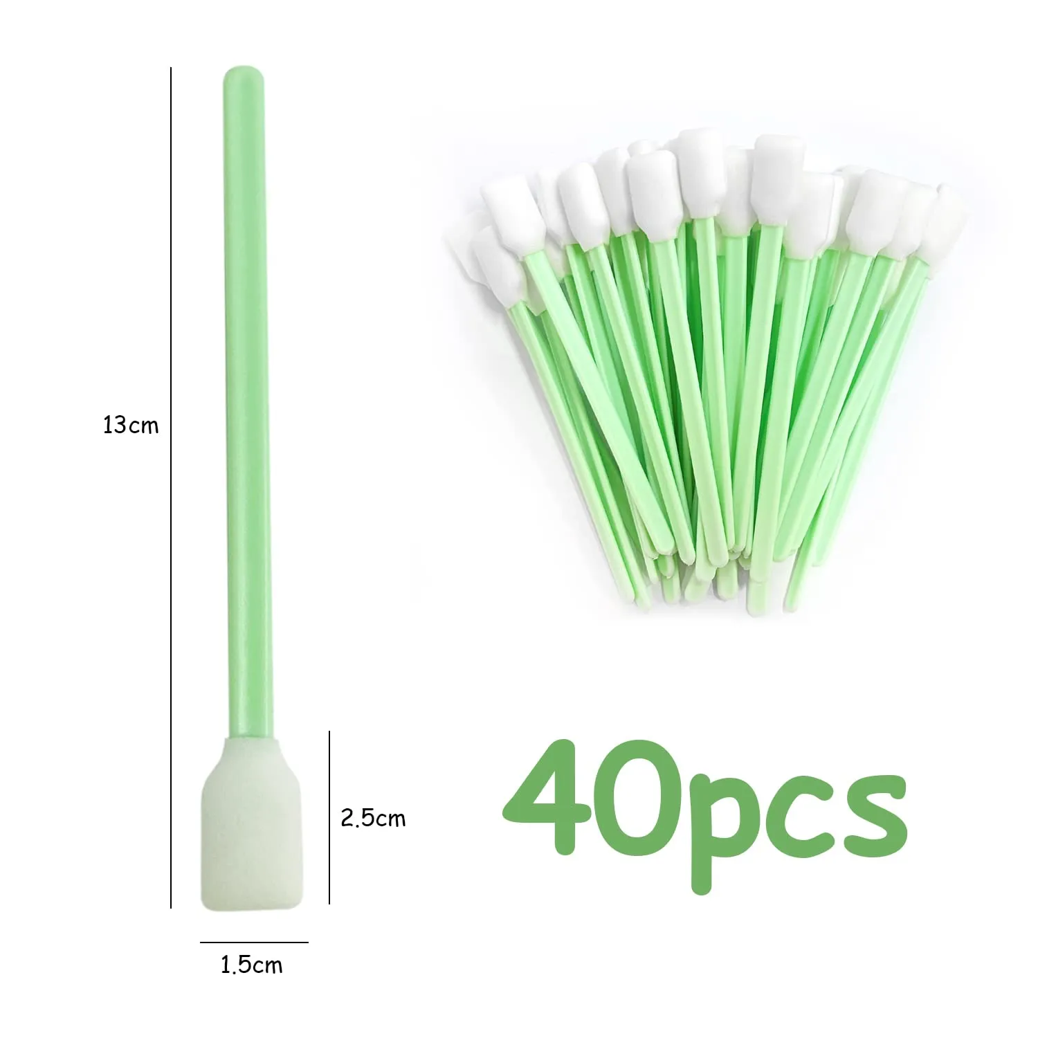 40 Pieces Foam Cleaning Cotton Buds Dust-Free Sponge Cotton Buds Cleaning Cotton Buds Rectangular Cotton Buds for Camera, Lens, Inkjet Printer 12.8 x 0.14 x 0.075 cm