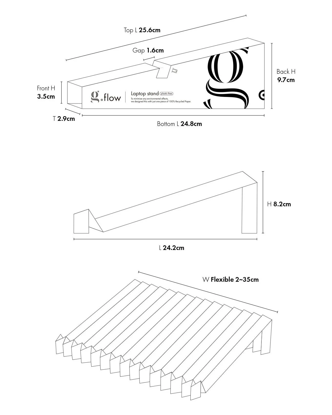 45g Laptop Stand made from pH-neutral Recycled Paper "g.flow" - Baobab