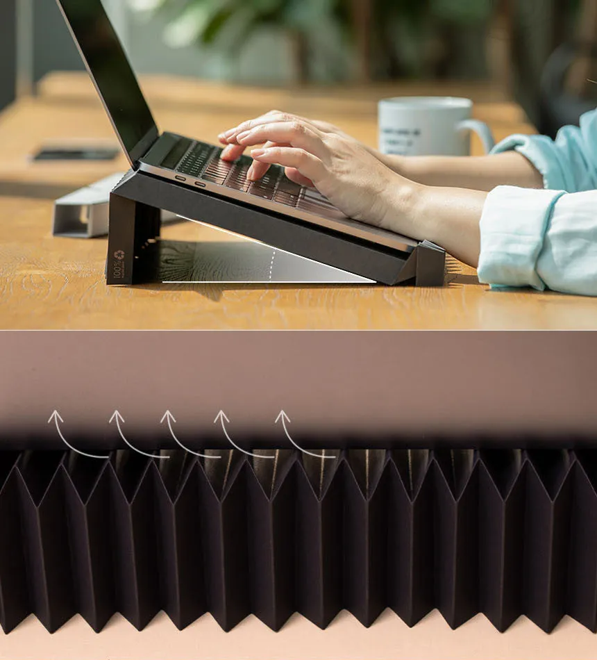 45g Laptop Stand made from pH-neutral Recycled Paper "g.flow" - Brown