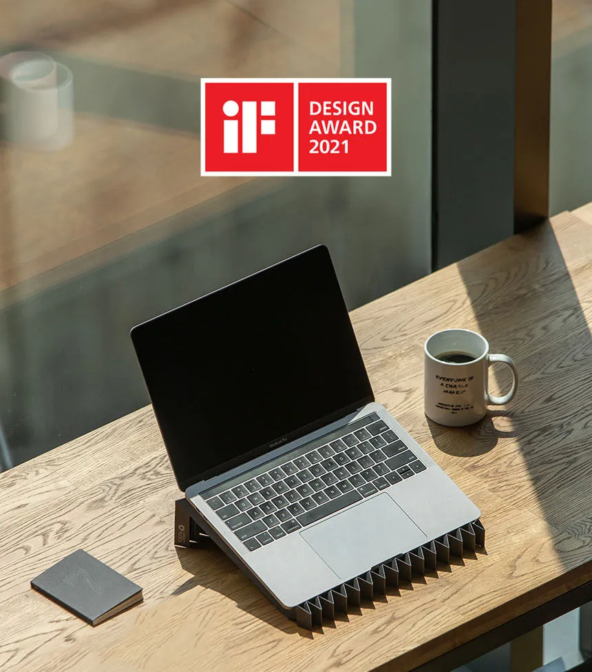 45g Laptop Stand made from pH-neutral Recycled Paper "g.flow" - Brown
