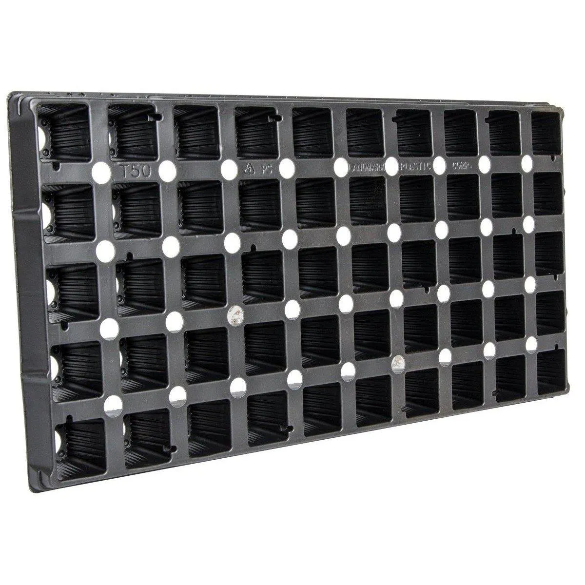 50 Cell Square Plug Flat Insert Tray for 10" x 20" Trays