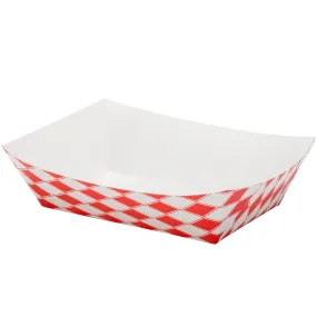 5LB Red Check Paper Food Trays