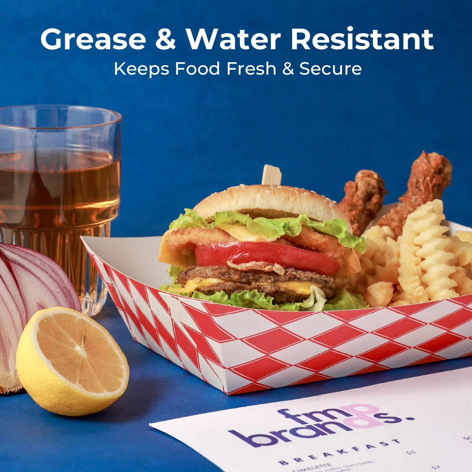 5LB Red Check Paper Food Trays