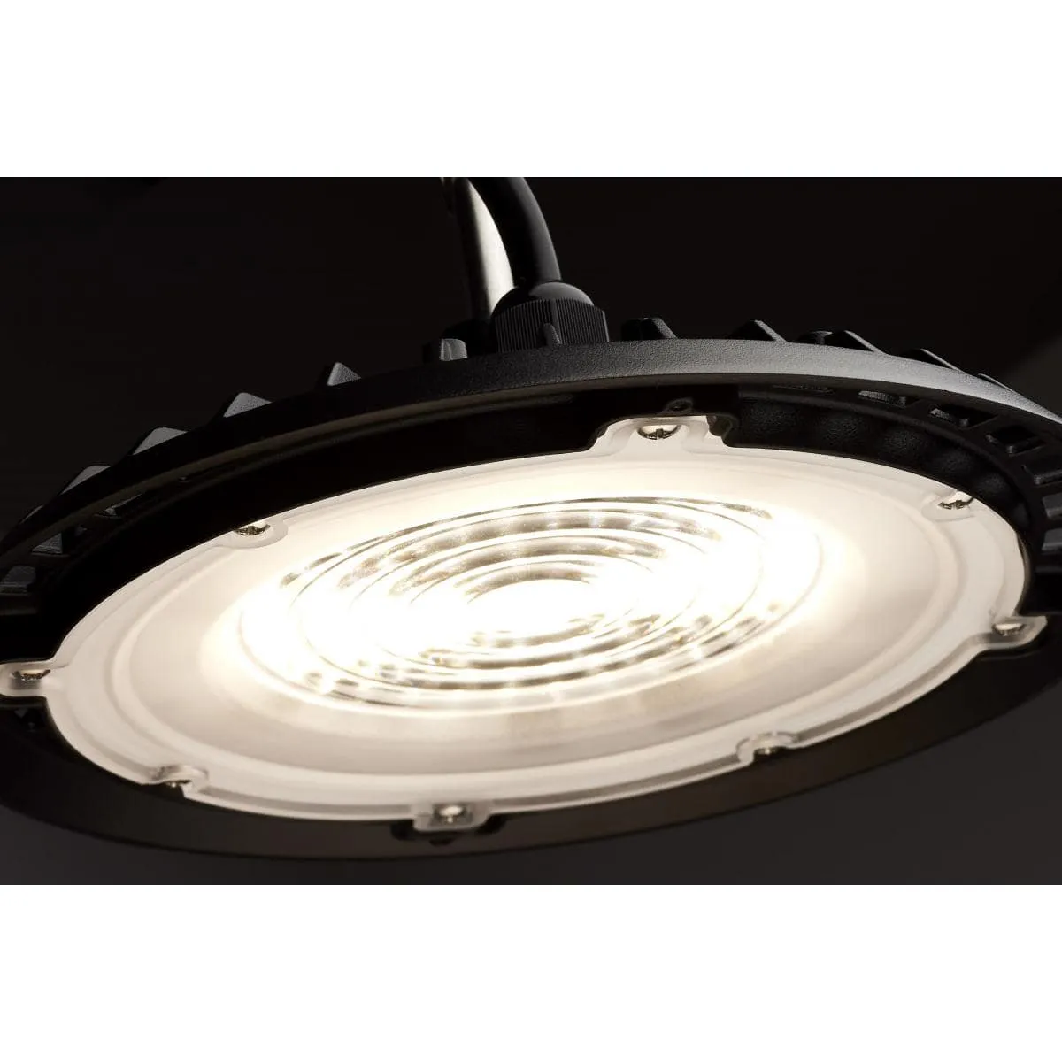 80 Watt; Hi-Pro Shop Light with Plug; 8" Dia.; 5000K; Black Finish; 120 Volt