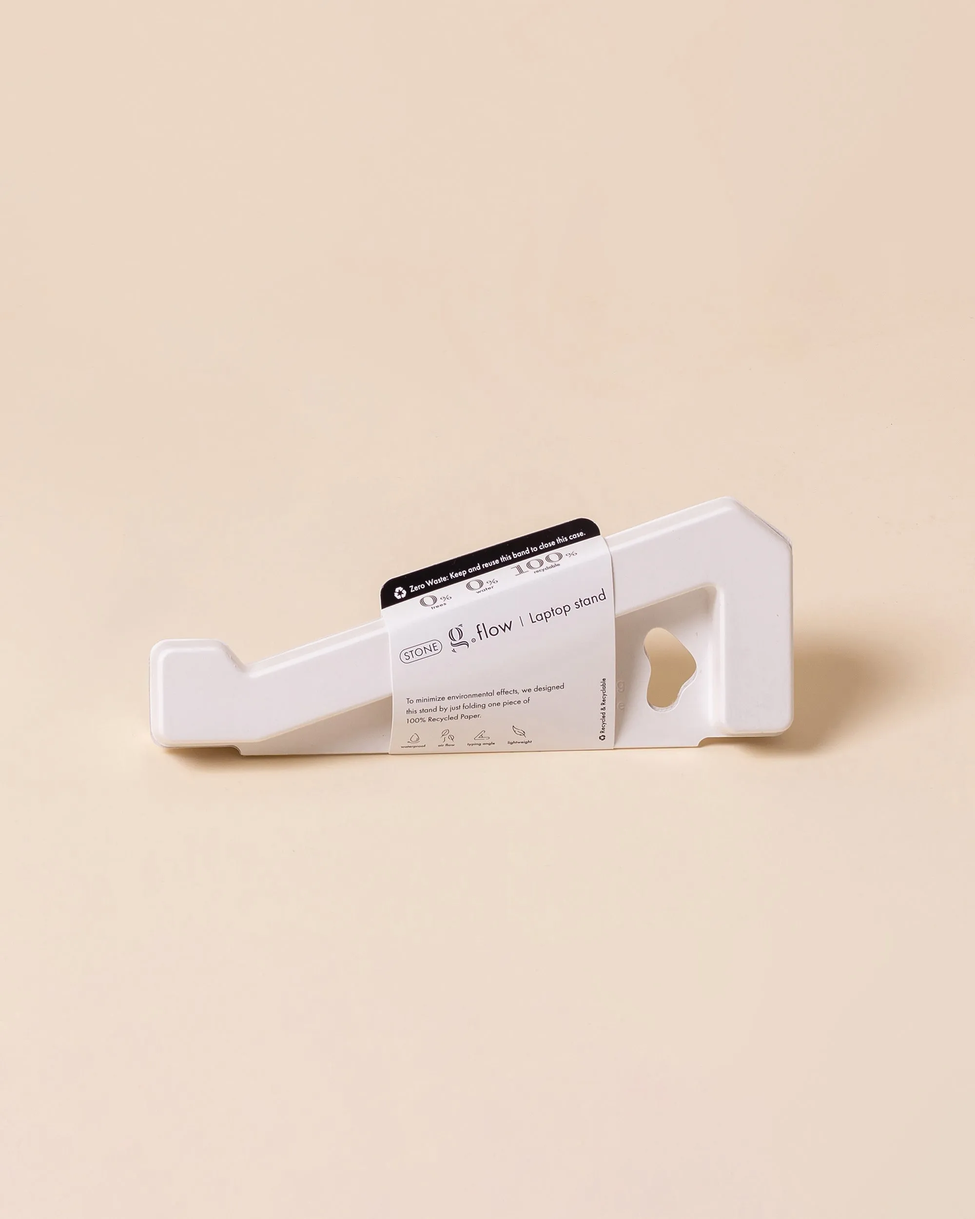 90g Laptop Stand made from Recycled Stone Paper "g.flow Stone"- Light Grey