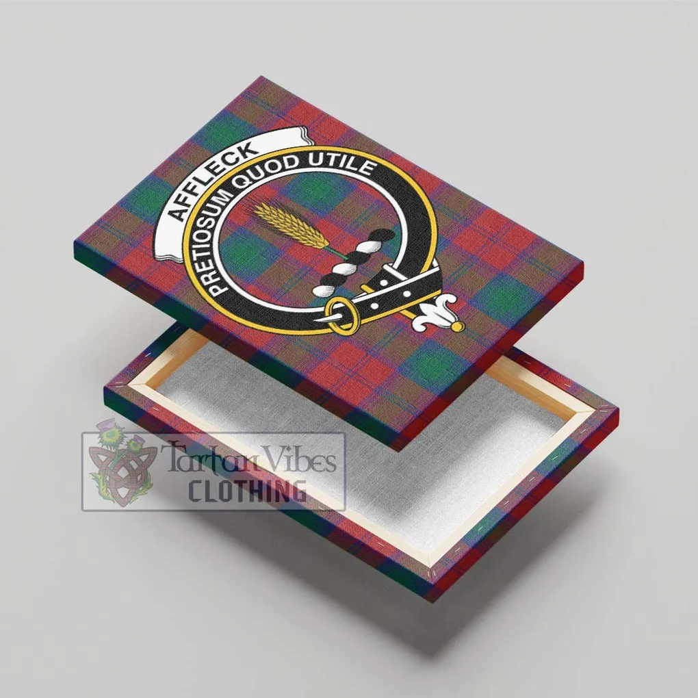 Affleck Tartan Canvas Print Wall Art with Family Crest