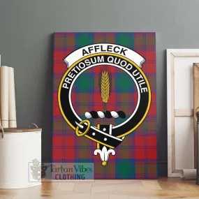 Affleck Tartan Canvas Print Wall Art with Family Crest