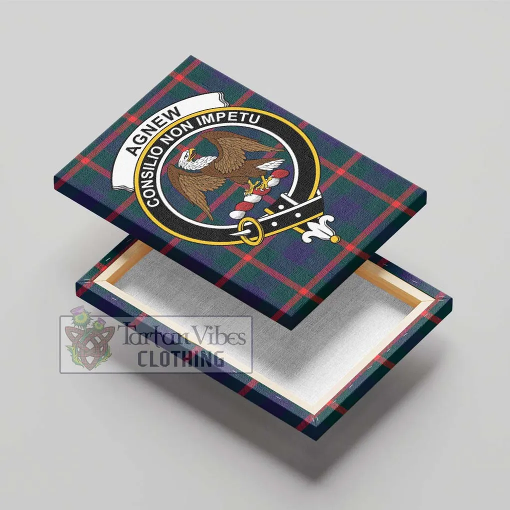 Agnew Tartan Canvas Print Wall Art with Family Crest
