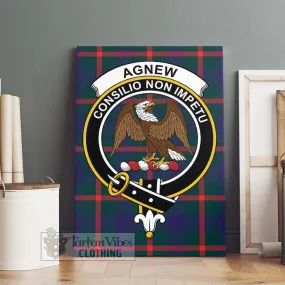 Agnew Tartan Canvas Print Wall Art with Family Crest