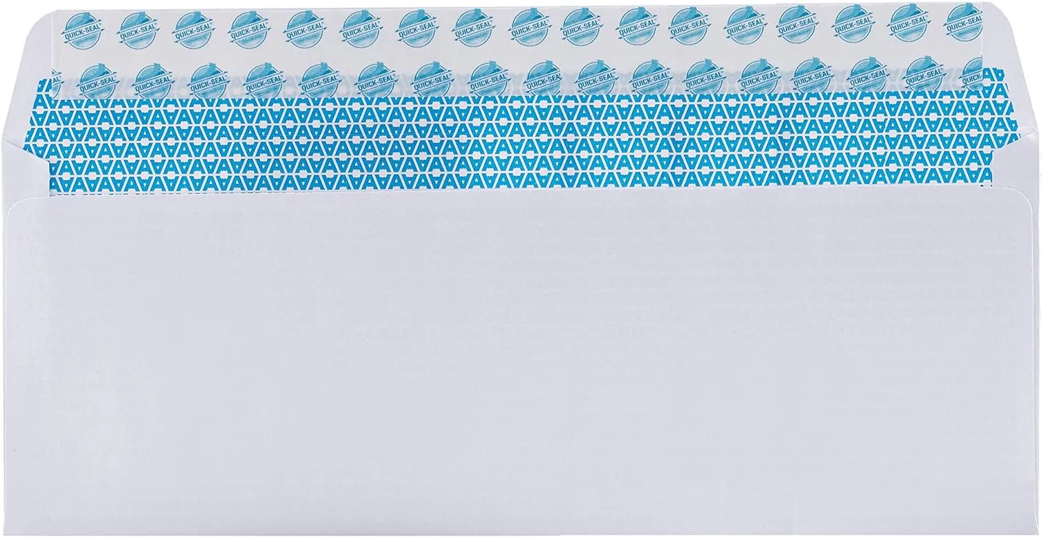 Aimoh #10 Security Envelopes, Double Window, Self Seal, Security Tinted