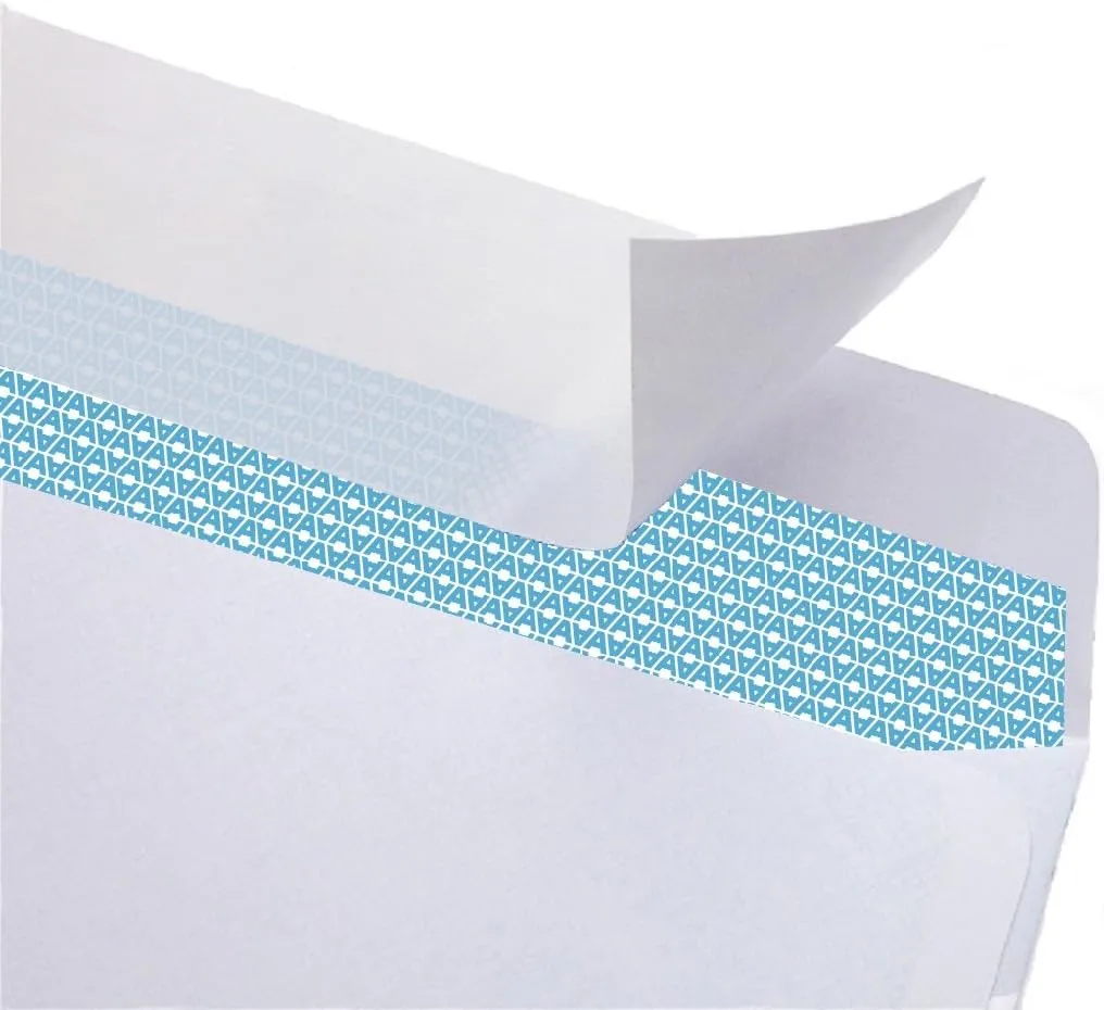 Aimoh #10 Security Envelopes, Double Window, Self Seal, Security Tinted
