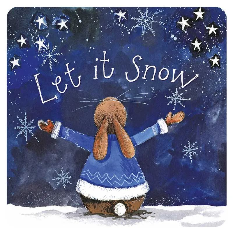 Alex Clark Christmas Let It Snow Rabbit Coaster