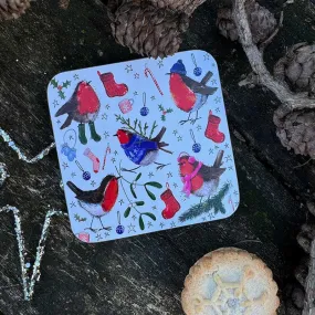 Alex Clark Festive Robins Coaster