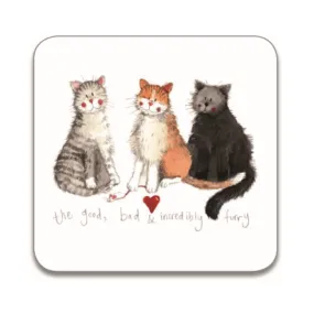 Alex Clark The Good The Bad and the Incredibly Furry Cat Coaster