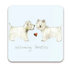 Alex Clark Welcoming Westies Dog Coaster