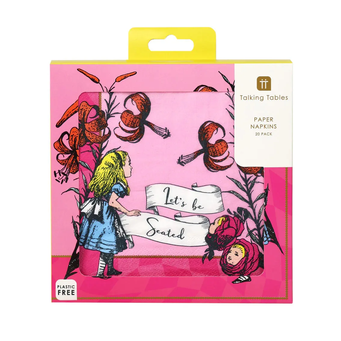Alice In Wonderland Pink Paper Napkins - 20 Pack