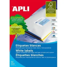 Apli 2409 General Use Labels Round Corners 24Up 64 X 33.9Mm A4 White 100 Sheets