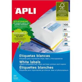 Apli 2419 General Use Labels Round Corners 14Up 99.1 X 38.1Mm A4 White 100 Sheets