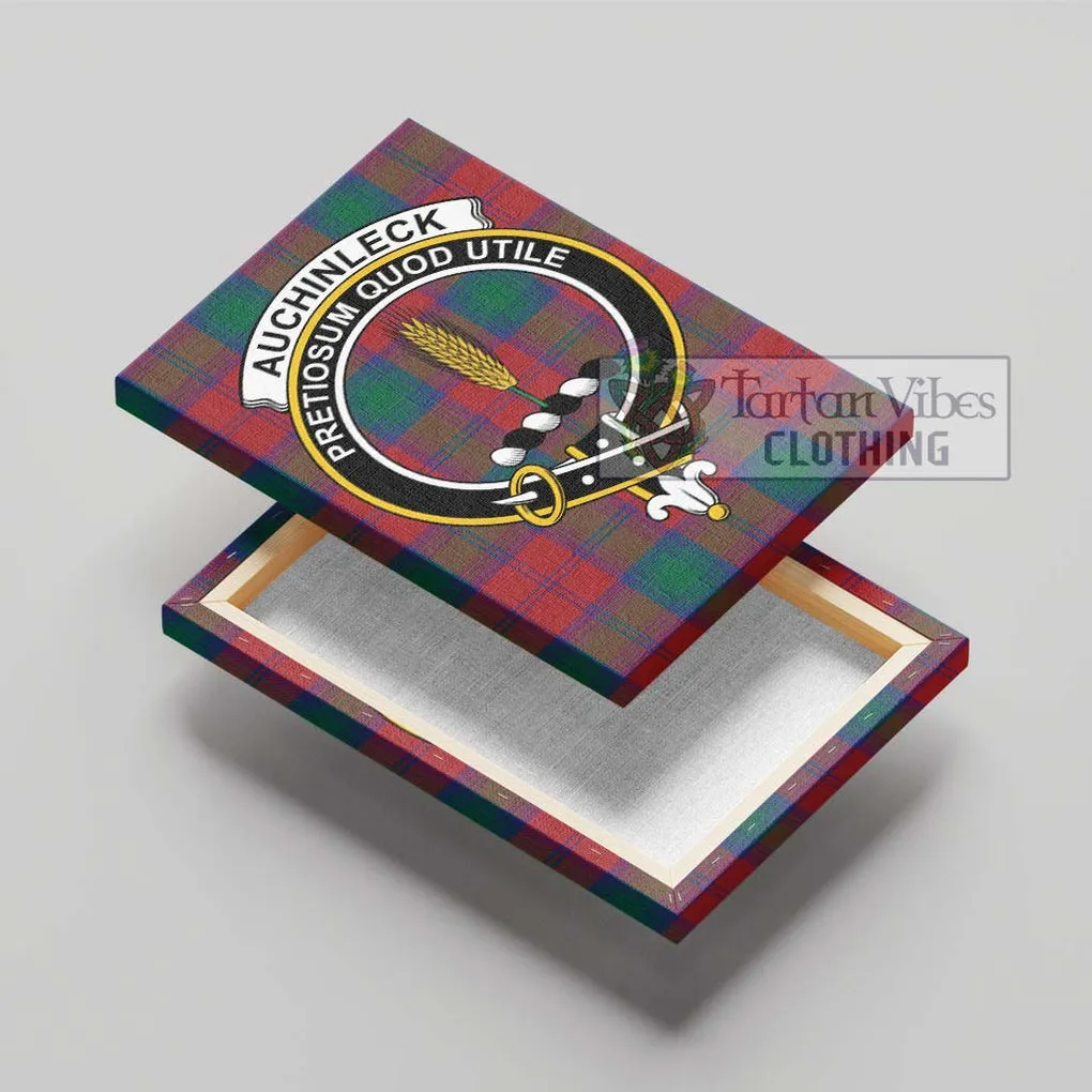 Auchinleck (Affleck) Tartan Canvas Print Wall Art with Family Crest