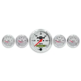 AutoMeter 1302-00408 GAUGE KIT; 5 PC.; 3 1/8in./2 1/16in.; ELEC. SPEEDO.; CHEVROLET HERITAGE BOWTIE