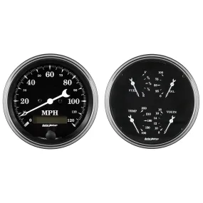 AutoMeter 1703 2 PC. GAUGE KIT; 5in. QUAD/SPEEDOMETER; 240-33 O; OLD TYME BLACK