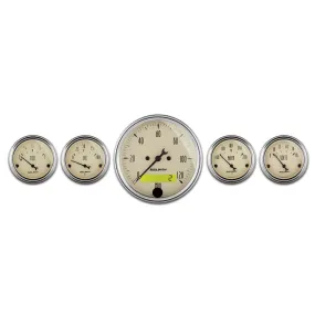 AutoMeter 1809 GAUGE KIT; 5 PC.; 3 1/8in./2 1/16in.; ELEC. SPEEDOMETER; ANTIQUE BEIGE