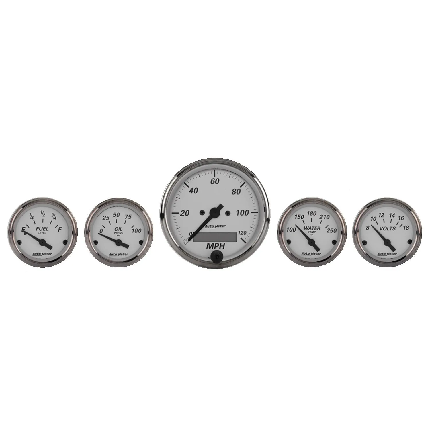 AutoMeter 1902 GAUGE KIT; 5 PC.; 3 1/8in./2 1/16in.; ELEC. SPEEDOMETER; AMERICAN PLATINUM