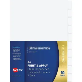 Avery 16063 L7455-10 Flexi-View Divider Unpunched Translucent 10 Tab Set 5