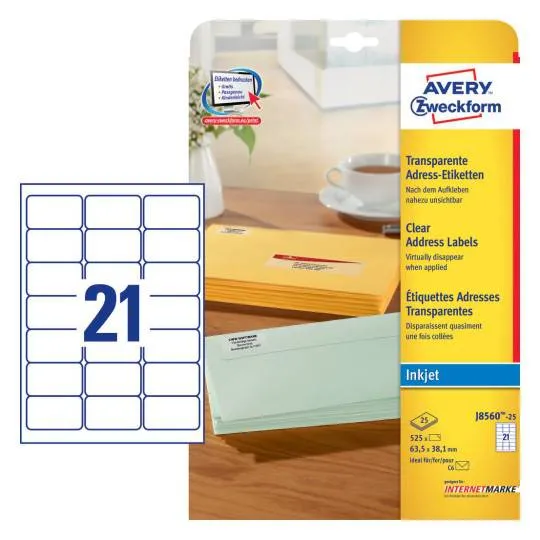 Avery Address Labels 63.5 x 38.1 mm - (J8560-25)
