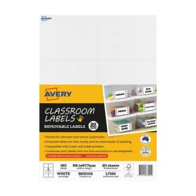 Avery Classroom Labels 8up 20 Sheets