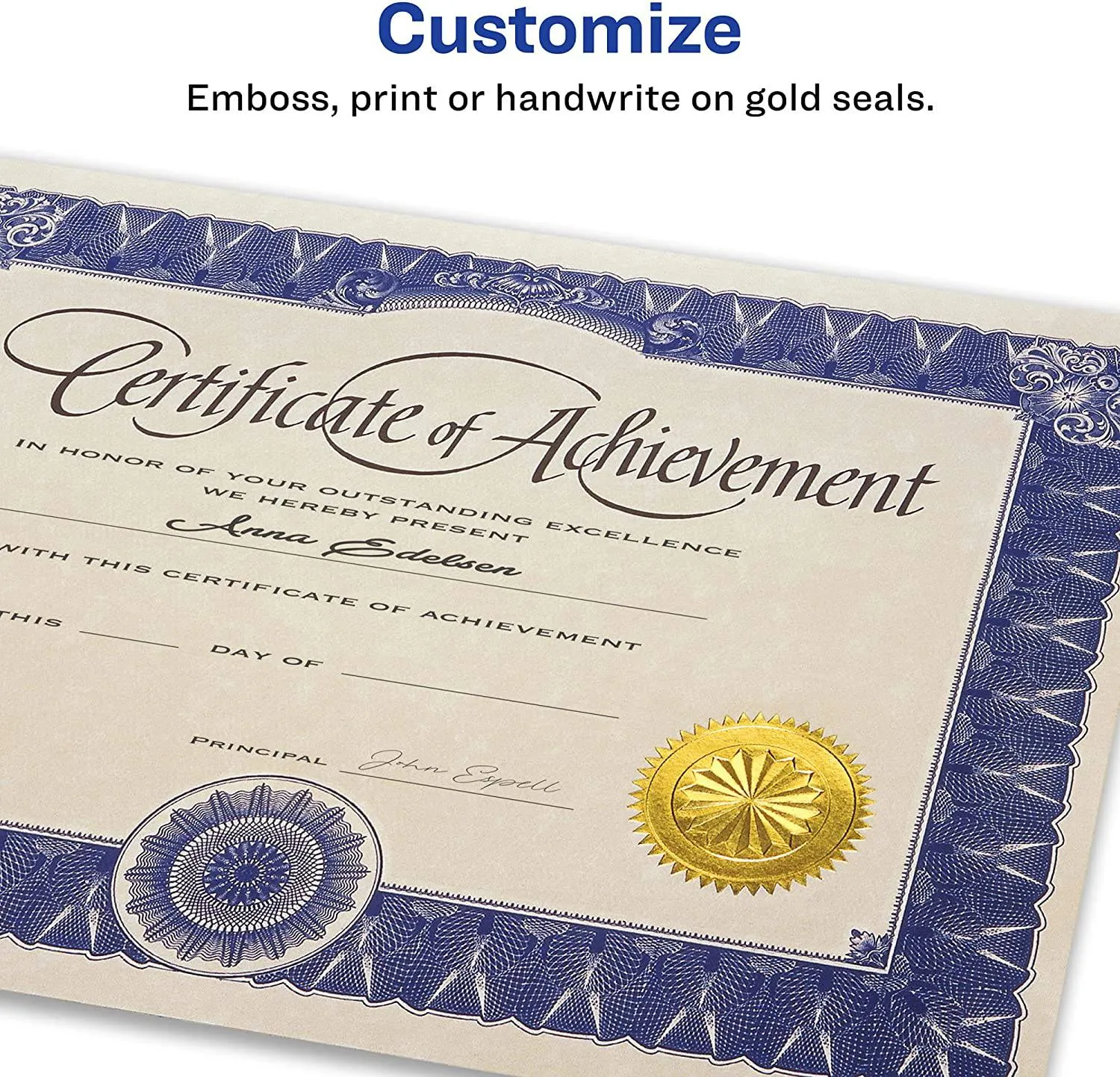 Avery Notary Seal Labels 2 Inch Diameter Printable Gold Certificate Seals