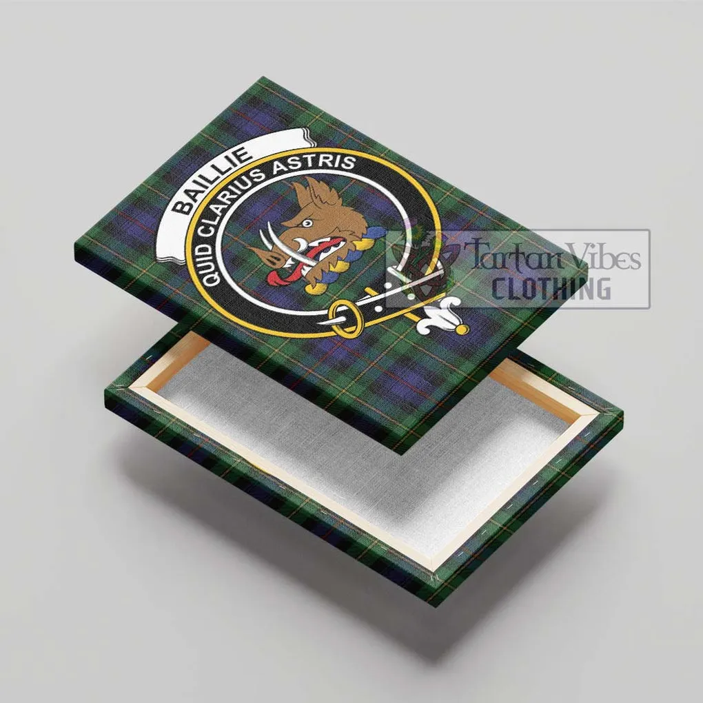 Baillie Tartan Canvas Print Wall Art with Family Crest