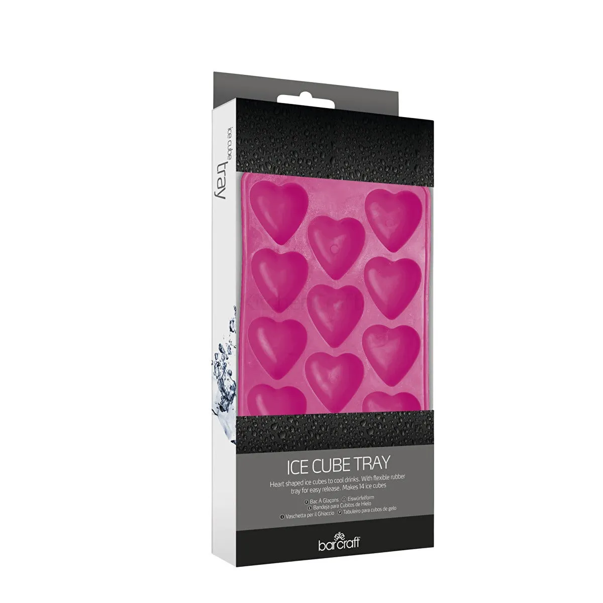 BarCraft by KitchenCraft Flexible Heart Shape Ice Cube Tray