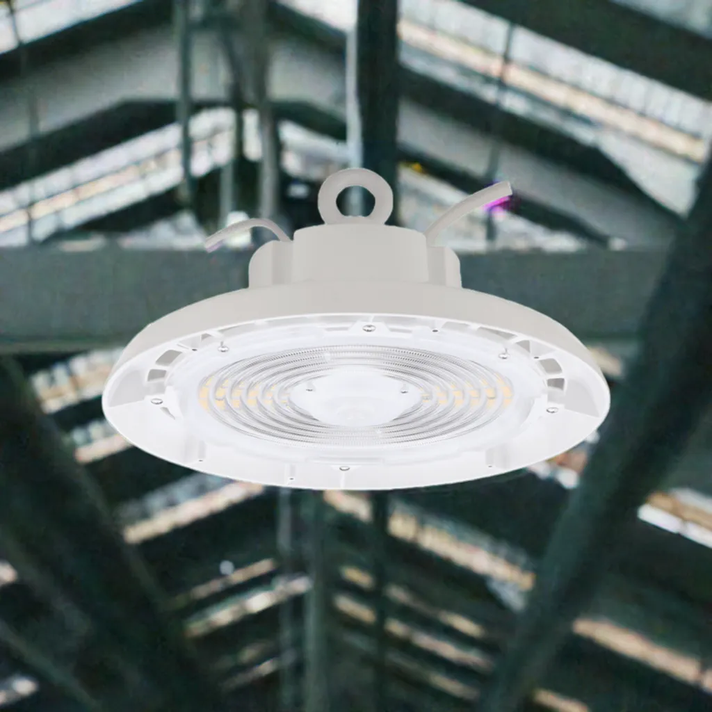 BAYE3 Round High Bay, 240/200/180W, 3500/4000/5000K, 120-277V, 0-10V Dimming, White
