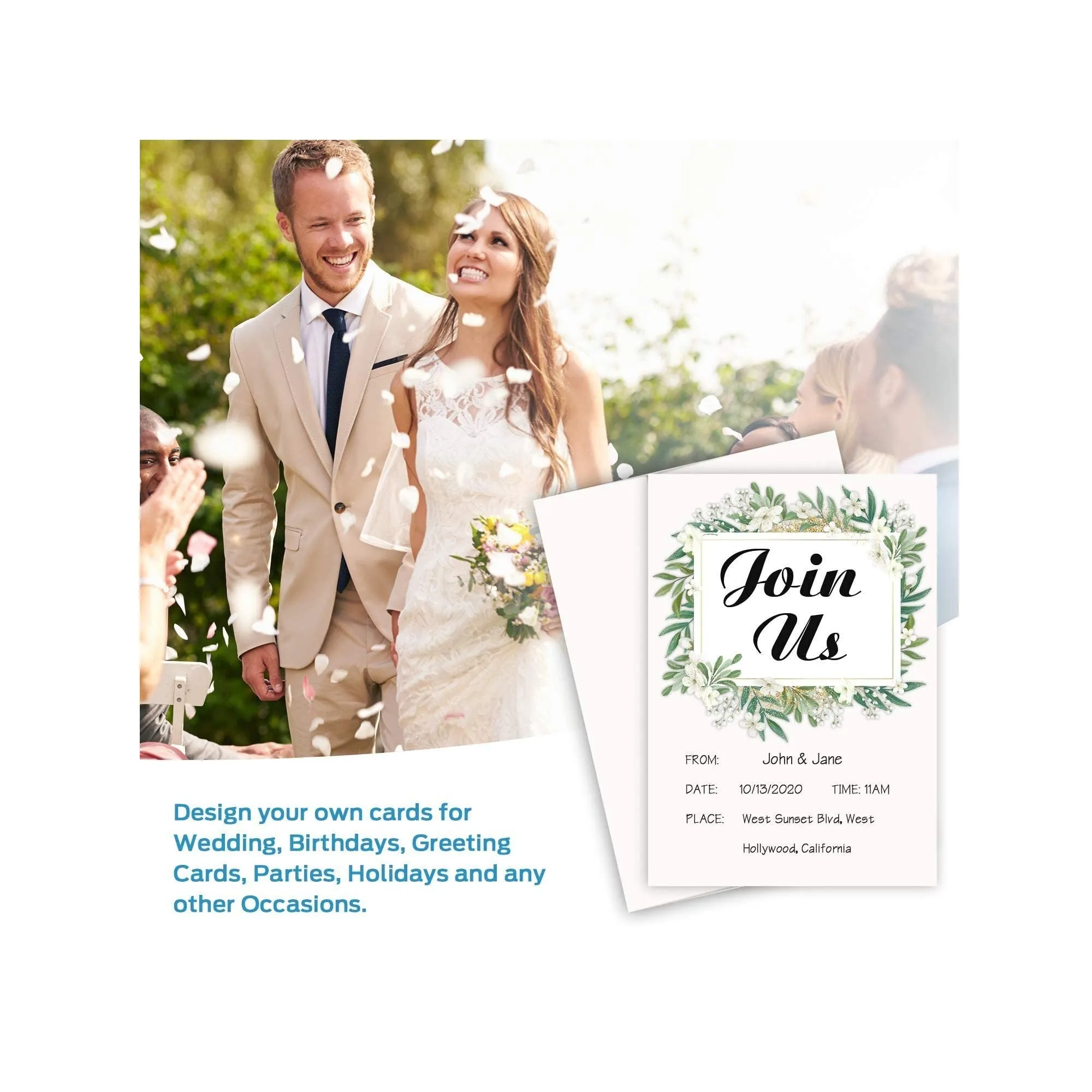 Blank White Cards and Envelopes 50 Pack, Ohuhu 5 x 7 Heavyweight Folded Cardstock and A7 Envelopes