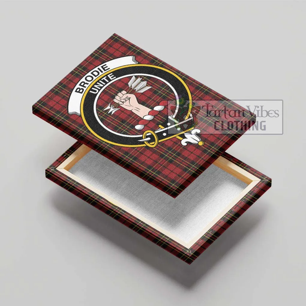Brodie Tartan Canvas Print Wall Art with Family Crest