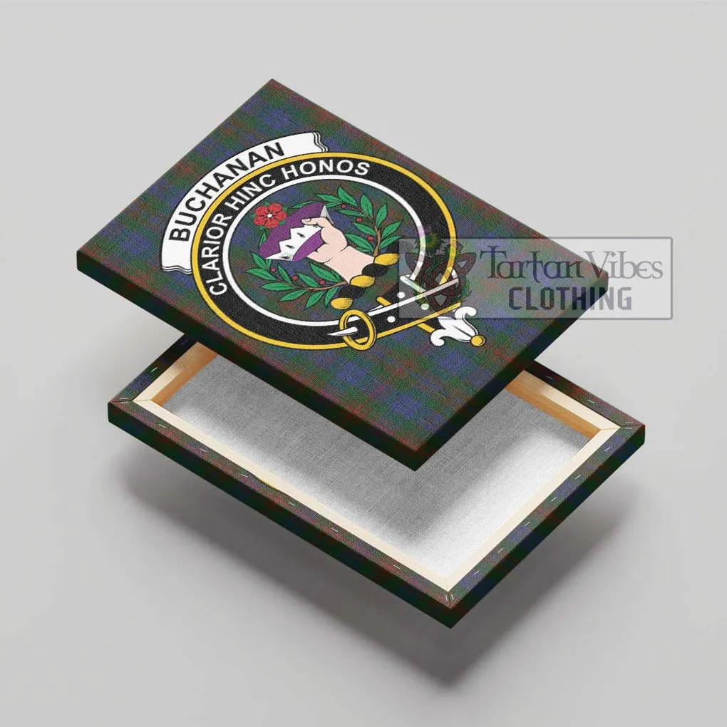 Buchanan Hunting Tartan Canvas Print Wall Art with Family Crest
