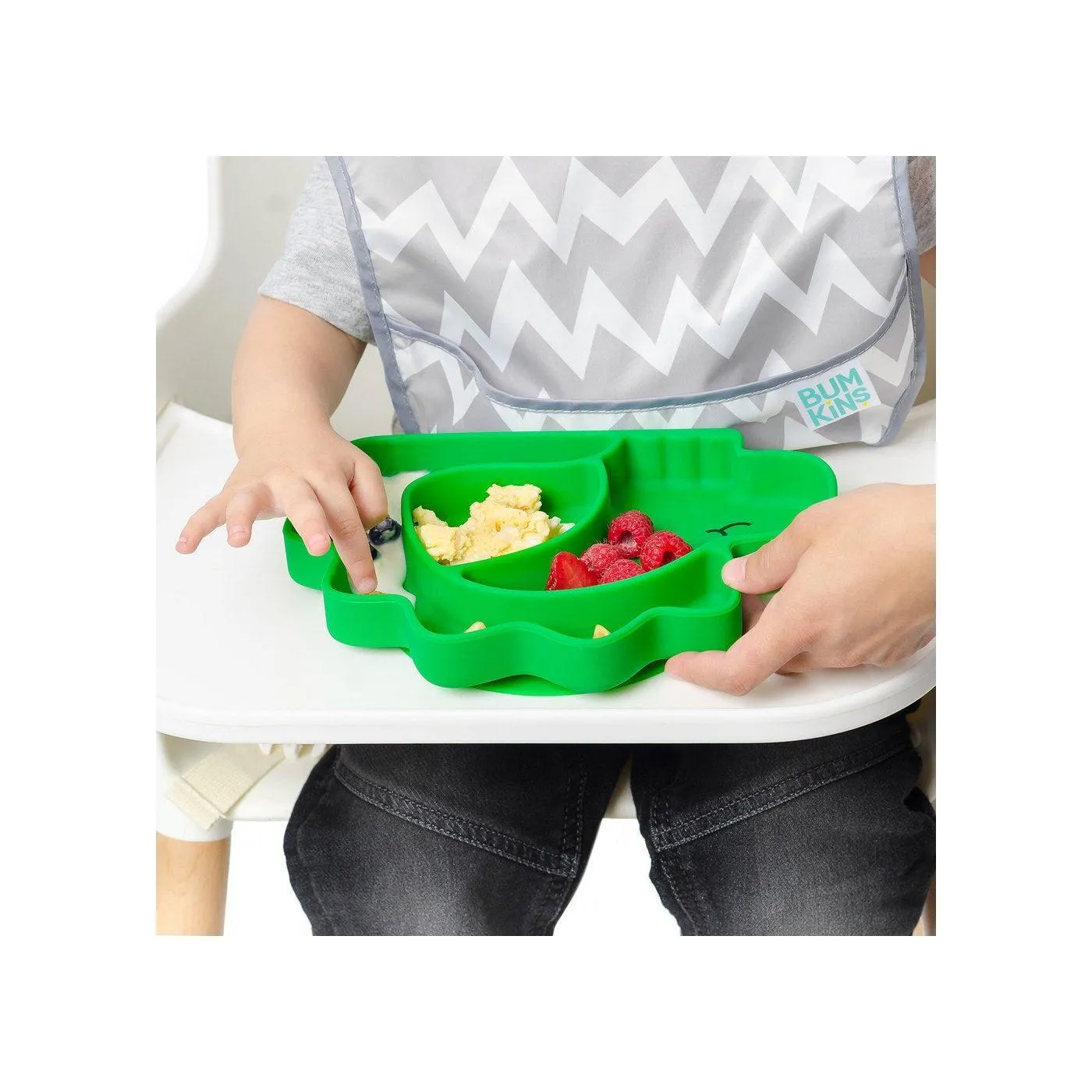 Bumkins Silicone Grip Dish - Dino