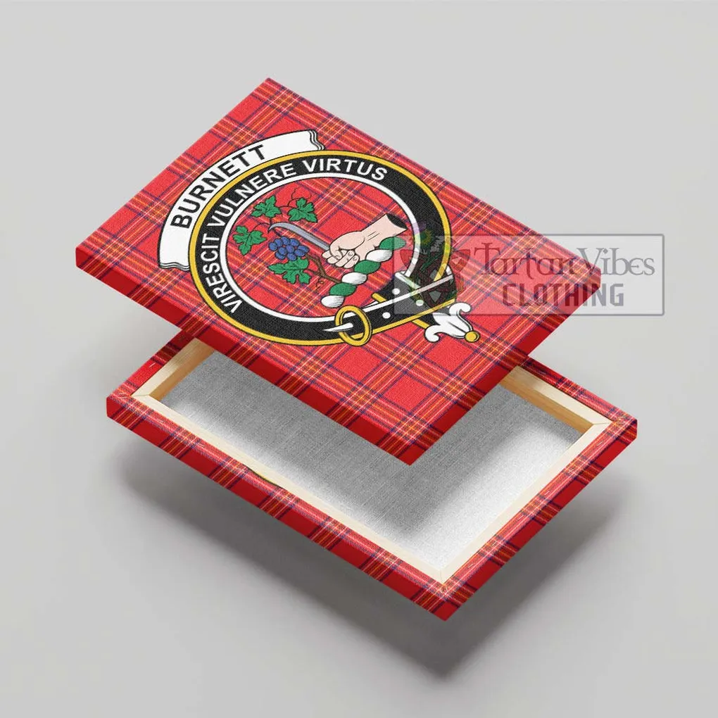 Burnett Modern Tartan Canvas Print Wall Art with Family Crest