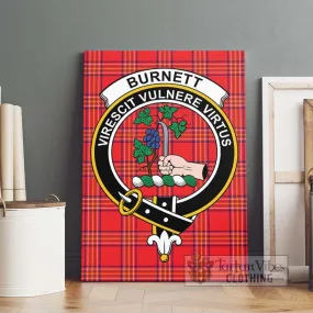 Burnett Modern Tartan Canvas Print Wall Art with Family Crest